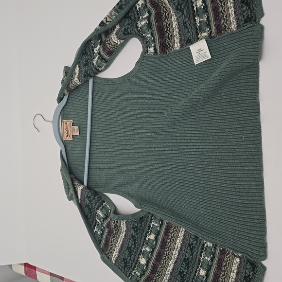 Vintage Woolrich Women's Sweater Full Zip Vest Sea Green Sheep Size Small - Picture 13 of 13